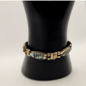 Vintage Silver & Abalone Bracelet